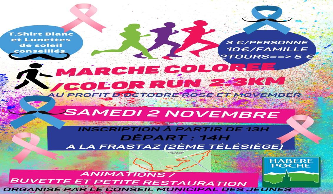 Marche colorée rose et bleue