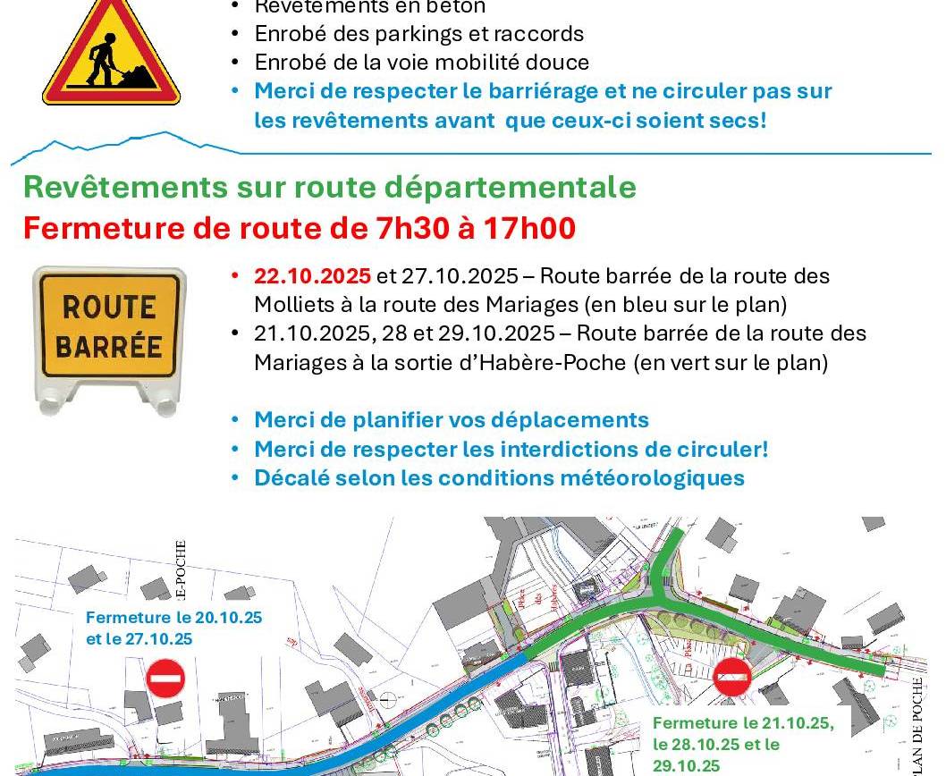 Cœur de village – info fermeture de route