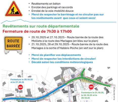 Cœur de village – info fermeture de route