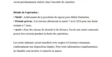Travaux au cimetière