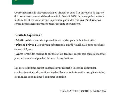 Travaux au cimetière